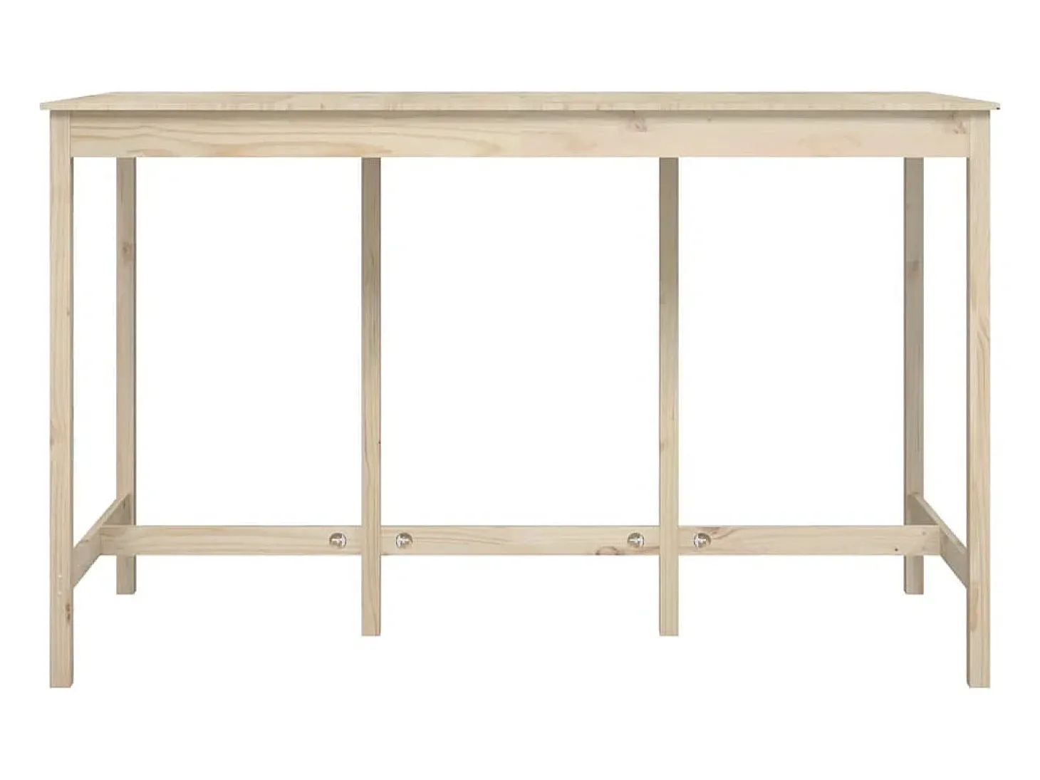 Mesa alta de bar de madera maciza de pino 180x80x110 cm ES582942