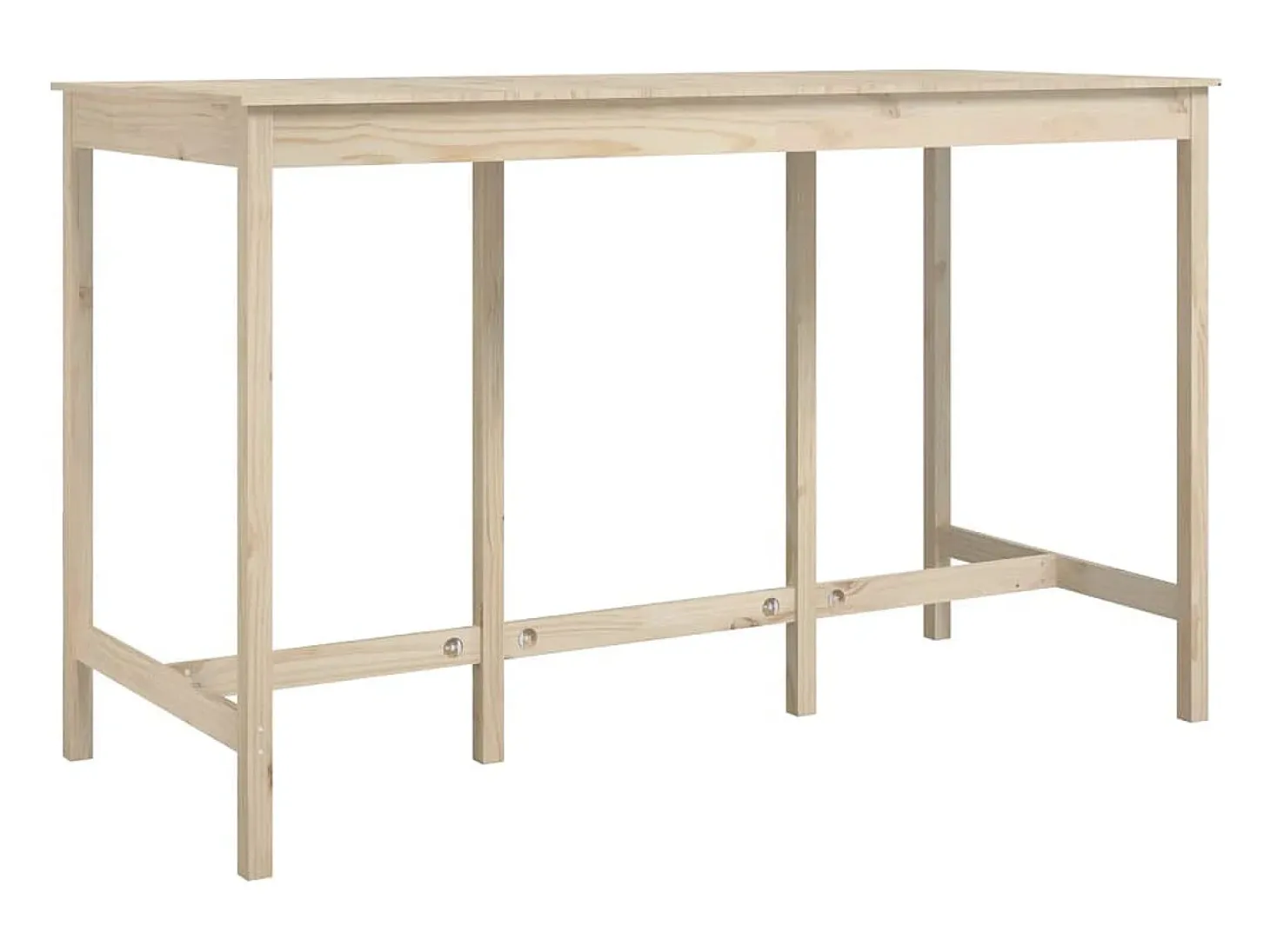 Mesa alta de bar de madera maciza de pino 180x80x110 cm ES582942