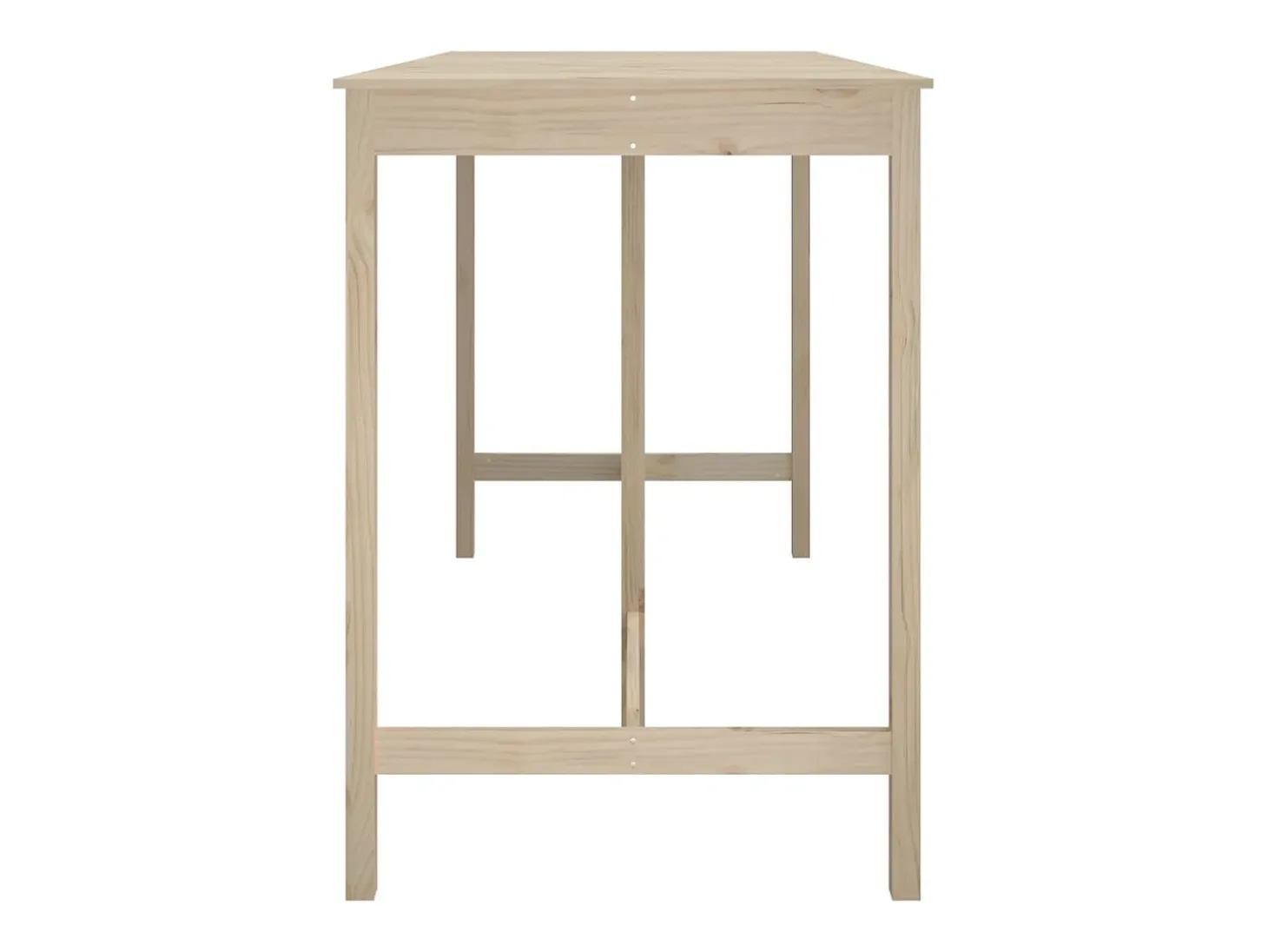 Mesa alta de bar de madera maciza de pino 180x80x110 cm ES582942