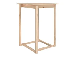 Mesa alta de bar de madera maciza de pino 80x80x110 cm