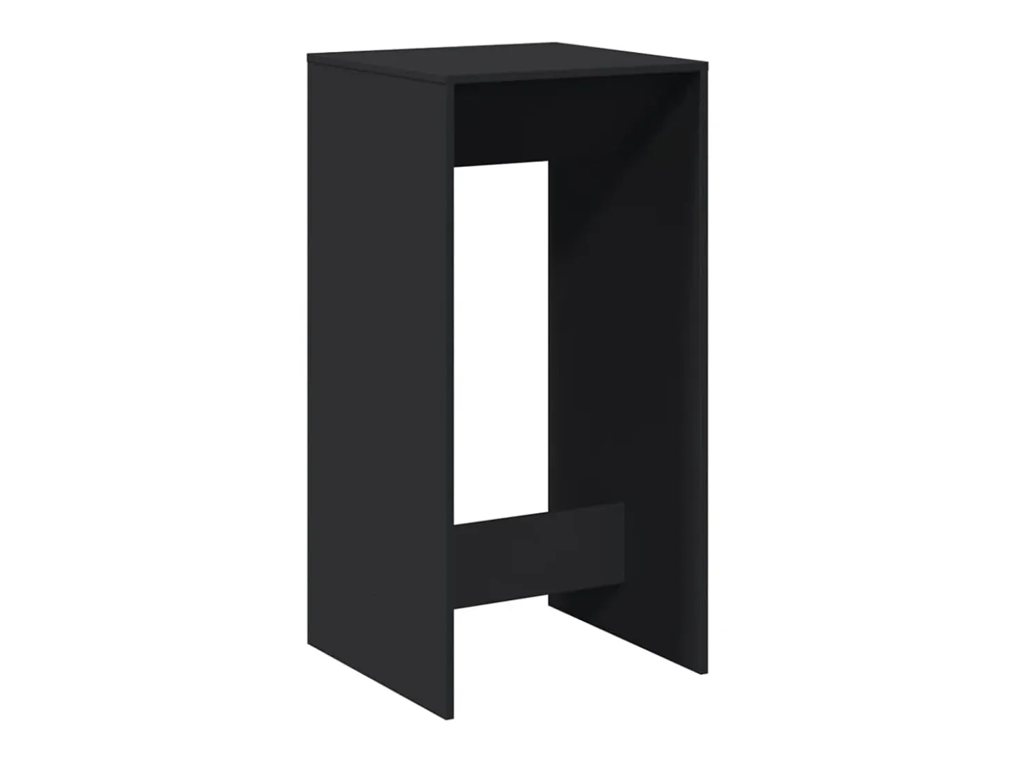 Mesa alta de bar madera de ingeniería negra 51x50x103,5 cm