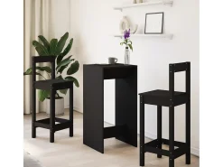 Mesa alta de bar madera de ingeniería negra 51x50x103,5 cm