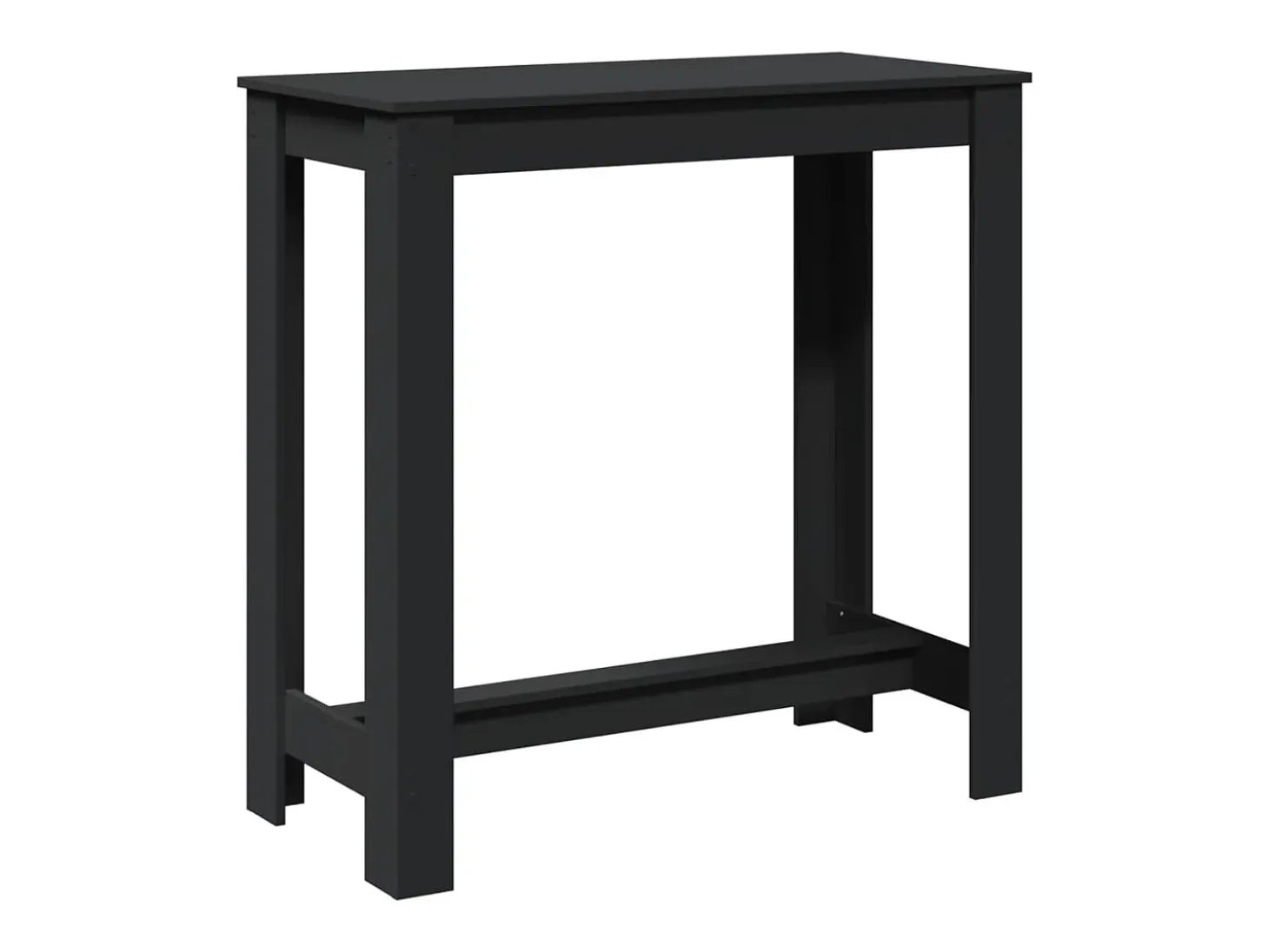 Mesa alta de bar madera ingeniería negra 102x50x103,5 cm