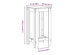 Mesa alta de bar madera ingeniería roble ahumado 51x50x103,5 cm