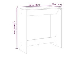 Mesa alta de bar madera ingeniería roble ahumado 102x50x103,5cm