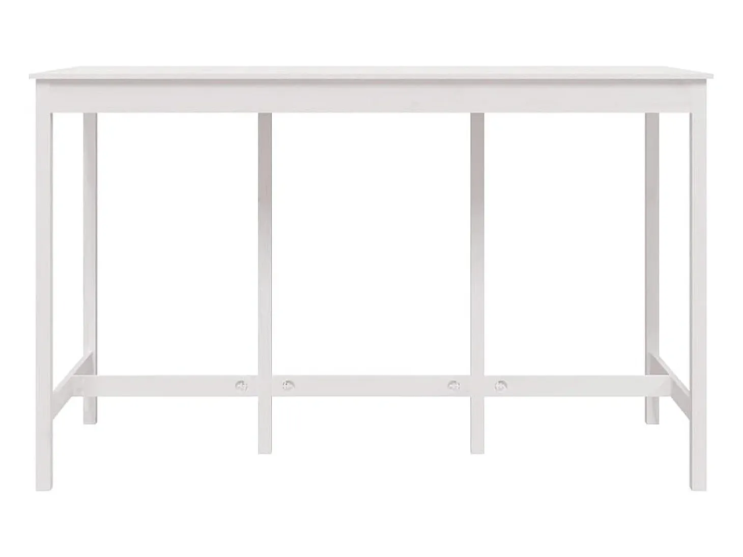 Mesa alta de bar madera maciza de pino blanco 180x80x110 cm