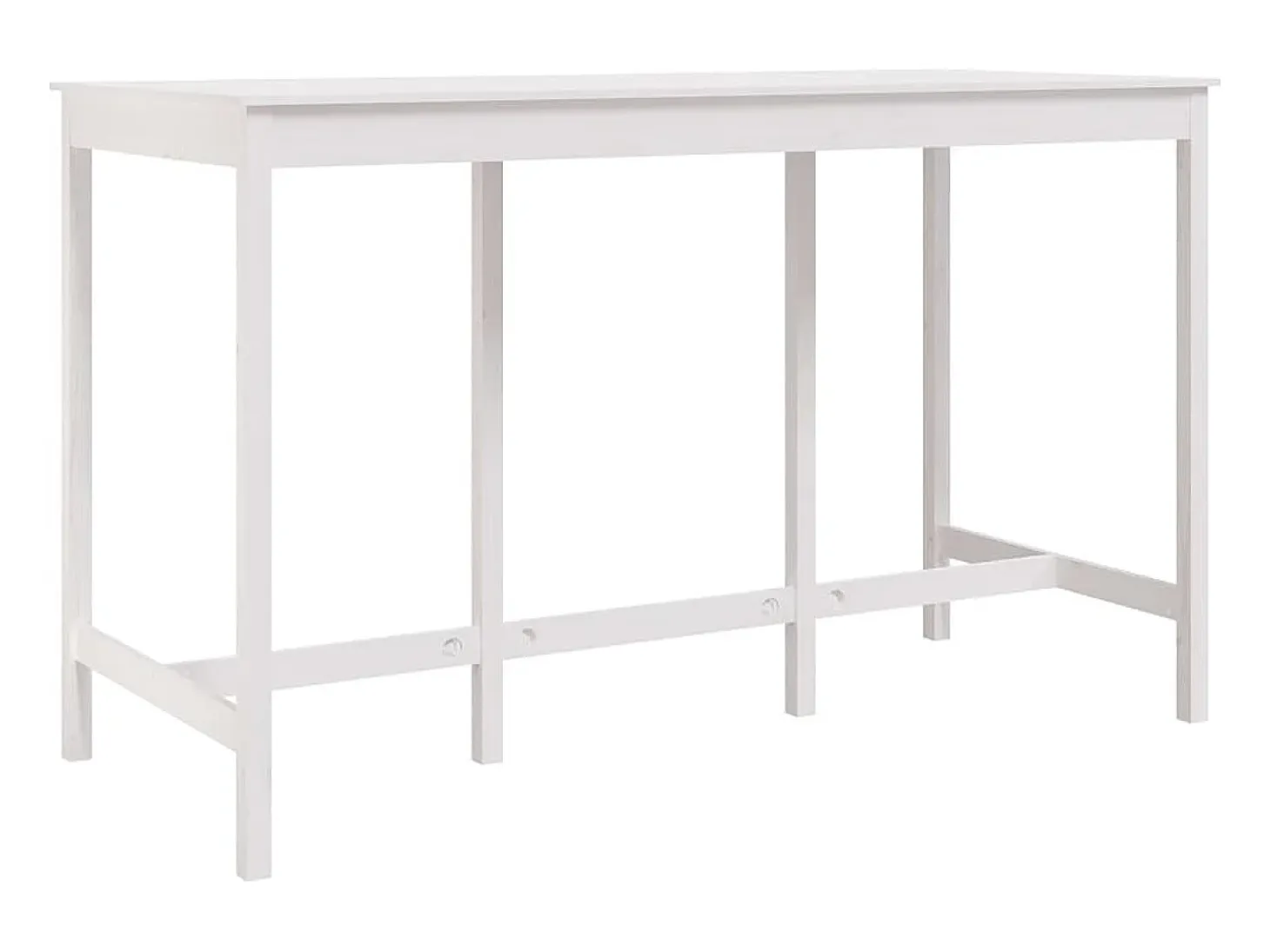 Mesa alta de bar madera maciza de pino blanco 180x80x110 cm