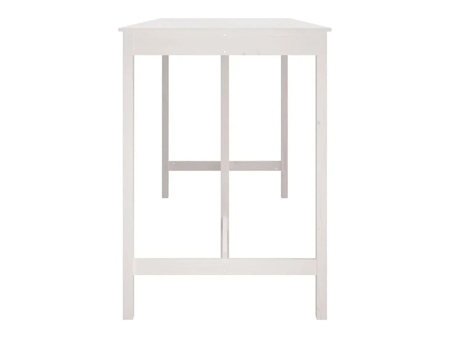 Mesa alta de bar madera maciza de pino blanco 180x80x110 cm