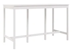 Mesa alta de bar madera maciza de pino blanco 180x80x110 cm ES382554