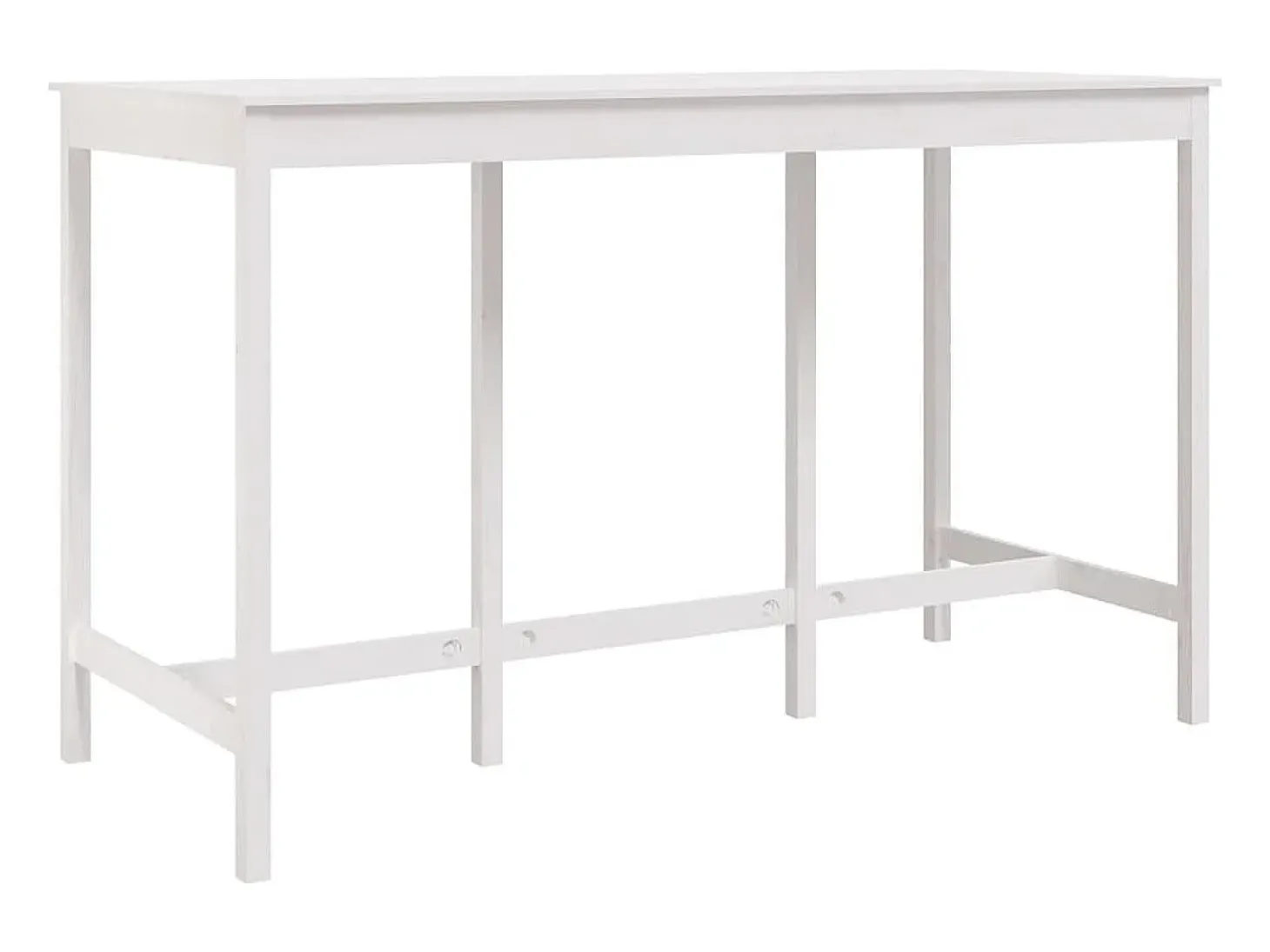 Mesa alta de bar madera maciza de pino blanco 180x80x110 cm ES382554