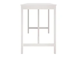Mesa alta de bar madera maciza de pino blanco 180x80x110 cm ES382554