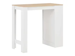 Mesa alta de bar/bistro con estante blanca 110 cm 0902052