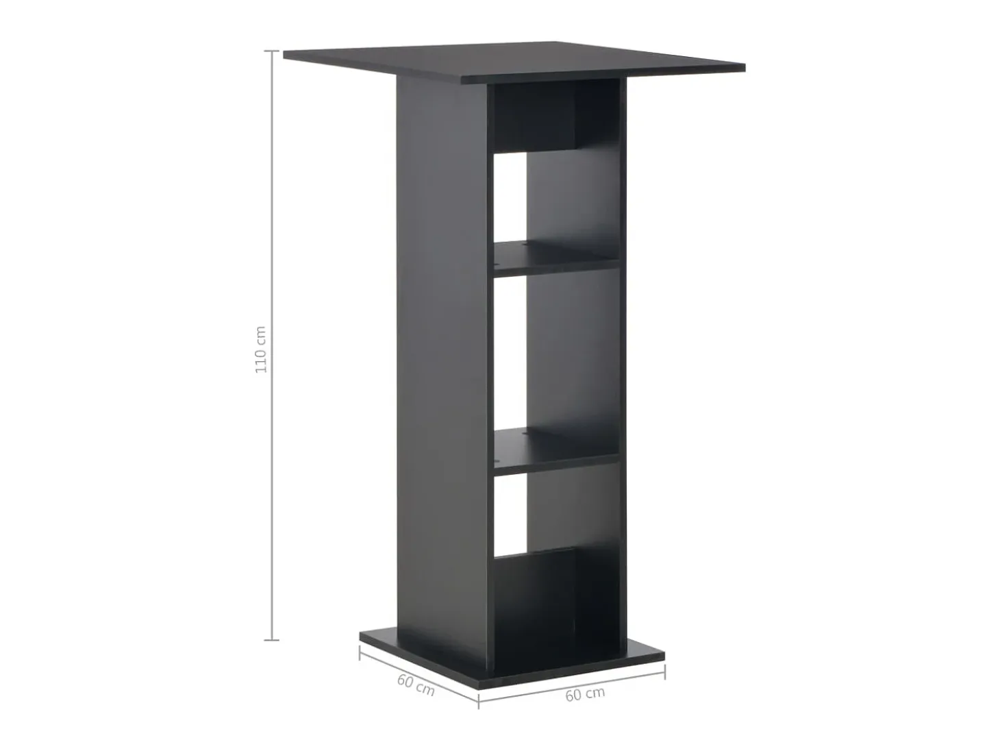 Mesa alta de bar/bistro negra 110 cm 0902114