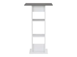 Mesa alta de cocina blanco y gris antracita 60x60x110 cm ES341234