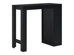 Mesa alta de cocina con estantería negra 110x50x103 cm