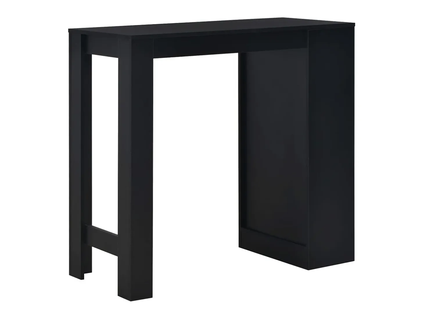 Mesa alta de cocina con estantería negra 110x50x103 cm