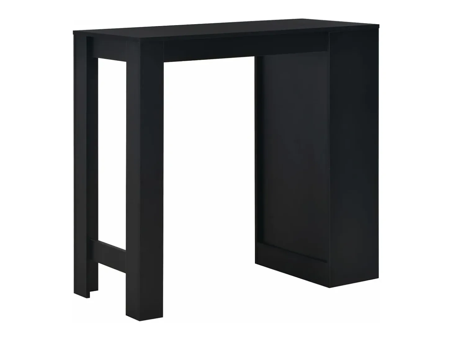 Mesa alta de cocina con estantería negra 110x50x103 cm ES221038