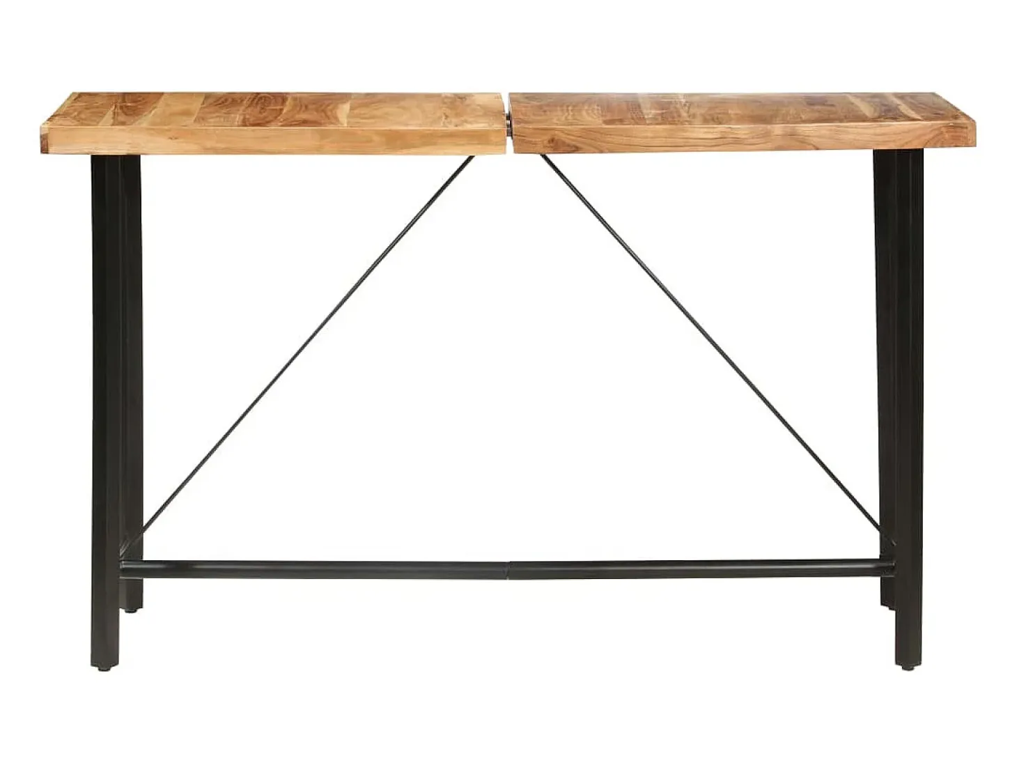Mesa alta de cocina de madera maciza de acacia 180x70x107 cm