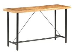 Mesa alta de cocina de madera maciza de acacia 180x70x107 cm