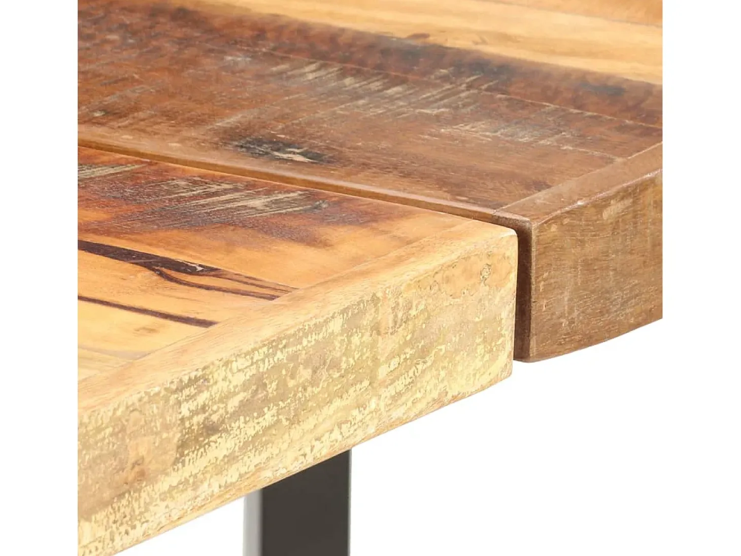 Mesa alta de cocina de madera maciza reciclada 180x70x107 cm