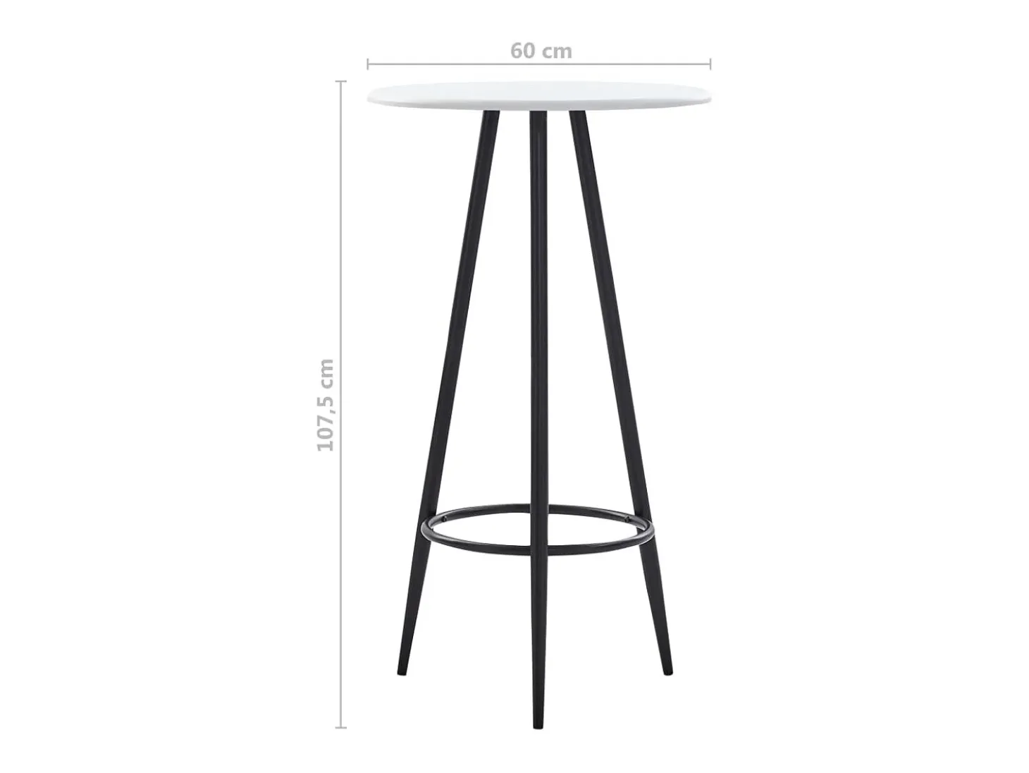 Mesa alta de cocina MDF blanco 60x107,5 cm