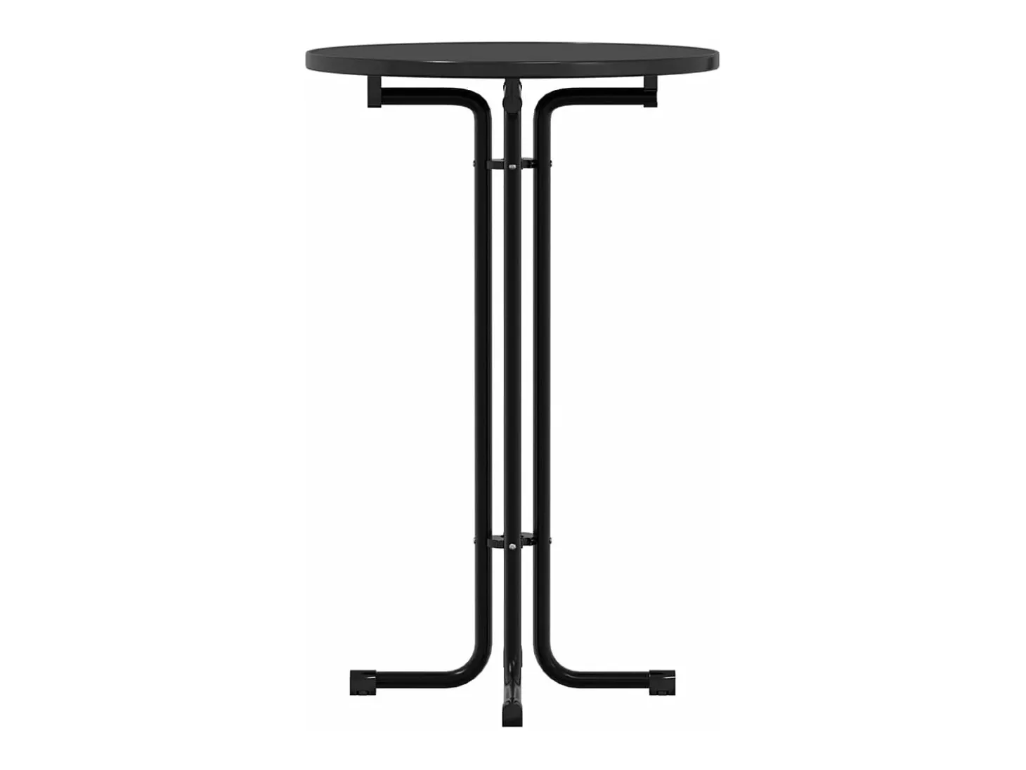 Mesa alta de comedor madera ingeniería y acero negro Ø70x110 cm