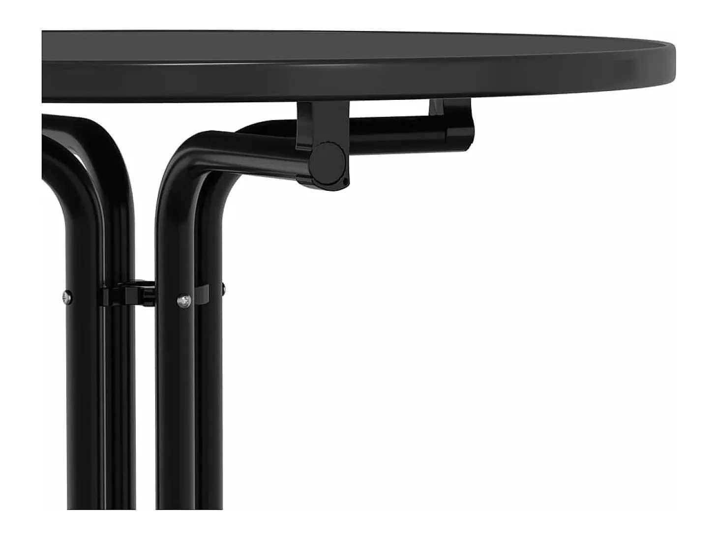 Mesa alta de comedor madera ingeniería y acero negro Ø70x110 cm
