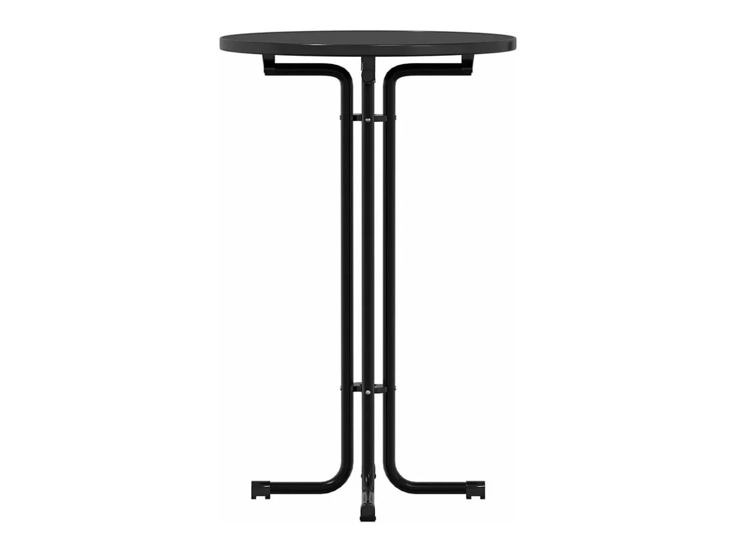 Mesa alta de comedor madera ingeniería y acero negro Ø70x110 cm
