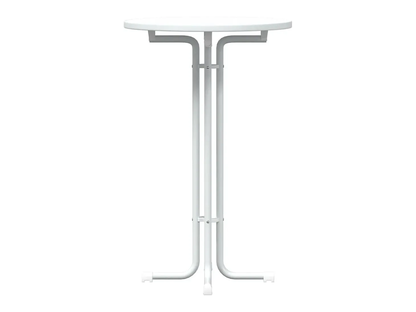 Mesa alta de comedor madera ingeniería y acero blanco Ø70x110cm ES805979