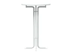 Mesa alta de comedor madera ingeniería y acero blanco Ø70x110cm ES805979