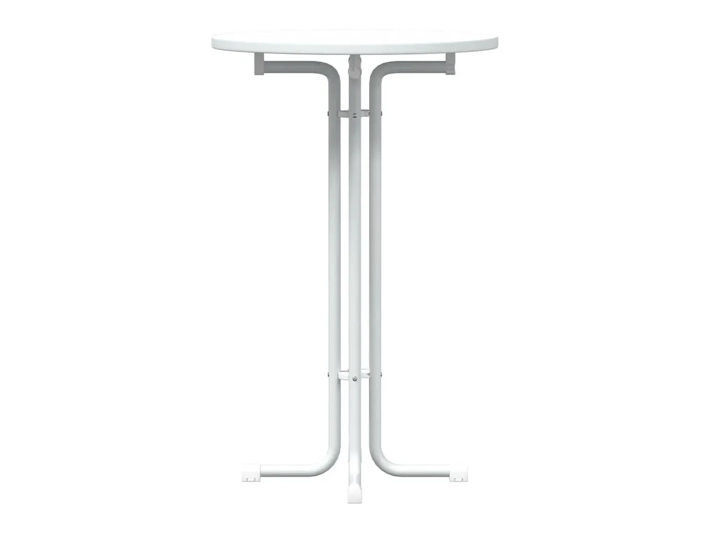 Mesa alta de comedor madera ingeniería y acero blanco Ø70x110cm ES805979