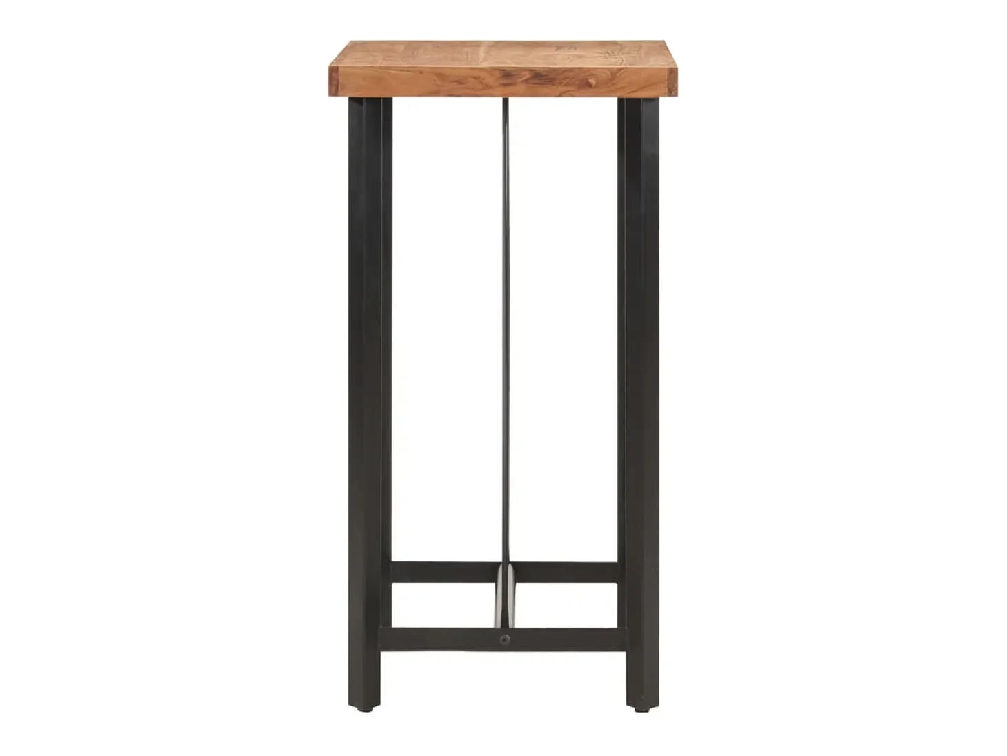Mesa alta de hierro y madera maciza de acacia 55x55x107 cm