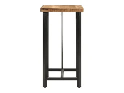 Mesa alta de hierro y madera maciza de mango 55x55x107 cm