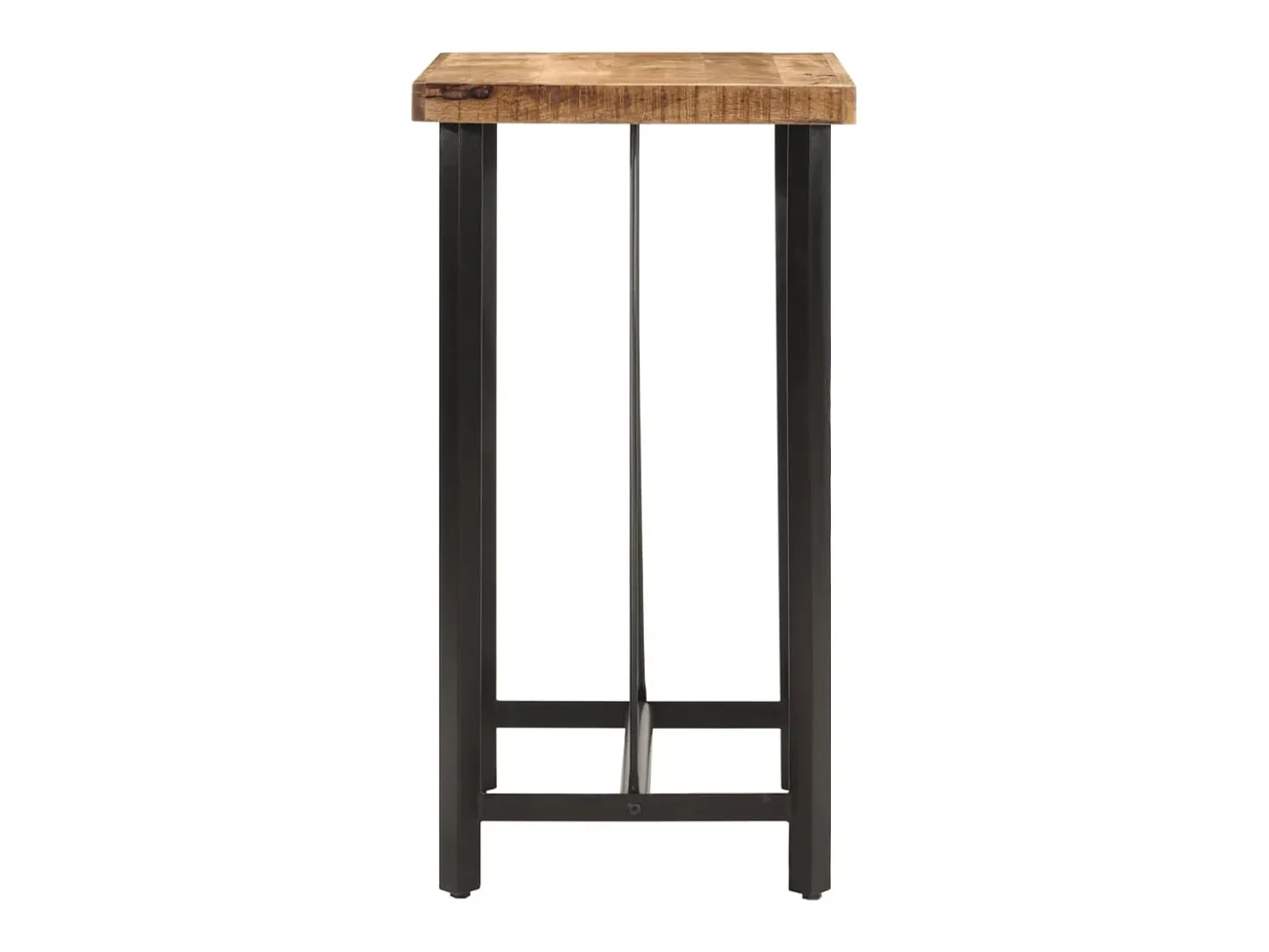 Mesa alta de hierro y madera maciza de mango 55x55x107 cm