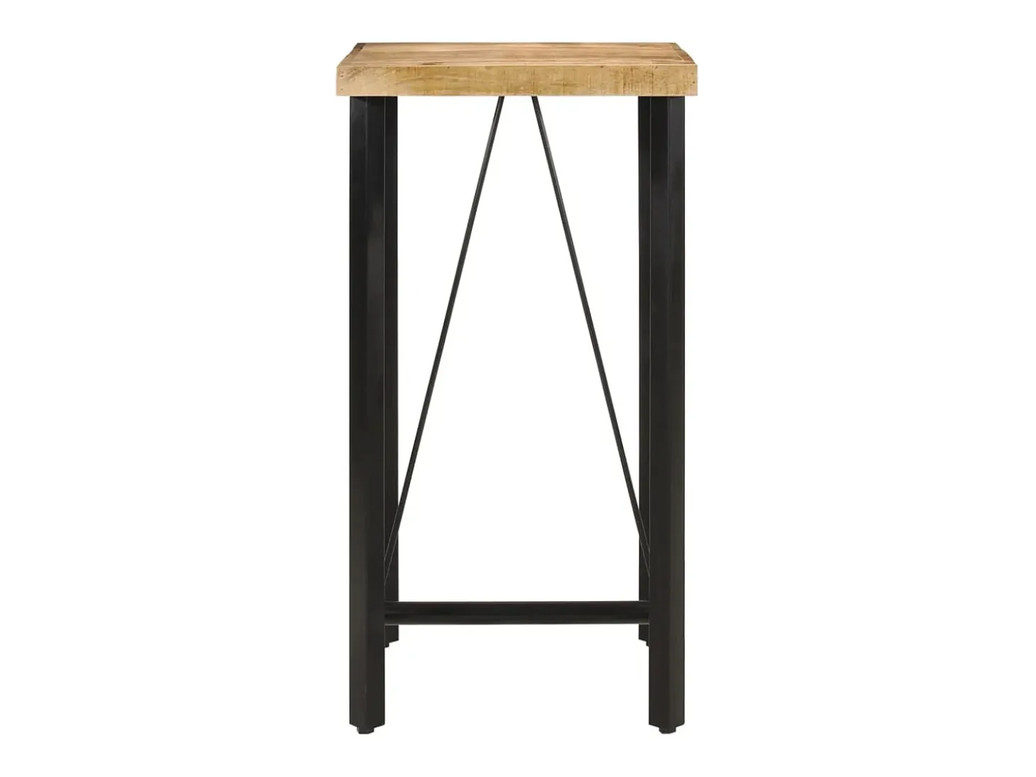 Mesa alta de hierro y madera maciza de mango 55x55x107 cm