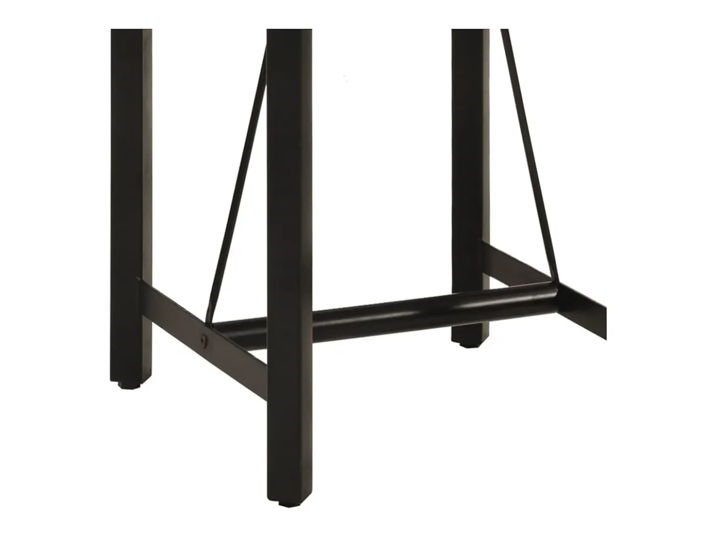 Mesa alta de hierro y madera maciza de mango 55x55x107 cm