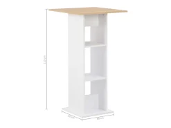 Mesa alta estilo bar/bistro blanca 110 cm 0902059