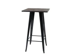Mesa alta MCW-A73 con tablero de madera incluido, negro
