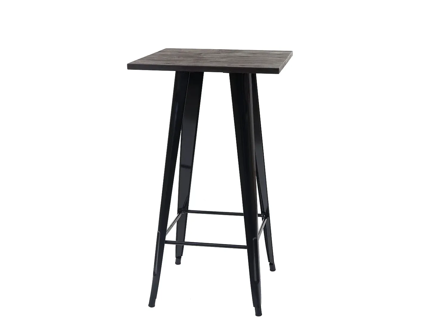 Mesa alta MCW-A73 con tablero de madera incluido, negro