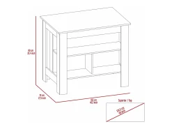 Mesa Auxiliar de cocina Cala en melamina con 3 estantes , 89.91 cm X 102.8 cm X 69.85 cm , Marrón