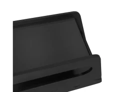 Mesa auxiliar moderna con ruedas, diseño seguro y funcional, Negro, MDF, (81x33x51,5 cm)