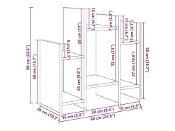 Mesa auxiliar Roble negro 60 x 26 x 60 cm Madera de ingeniería