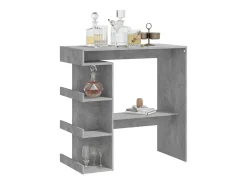 Mesa bar almacenaje contrachapada gris hormigón 100x50x101,5 cm