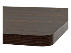 Mesa bar bistró MDF y acero cuadrada fresno oscuro 80x80x75 cm