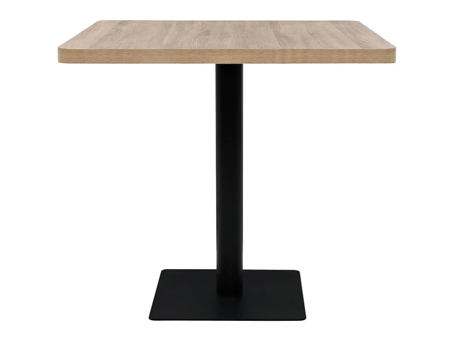 Mesa bar bistró MDF y acero cuadrada color roble 80x80x75 cm ES129660
