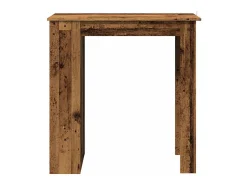 Mesa bar con estante almacenaje envejecida 102x50x103,5 cm