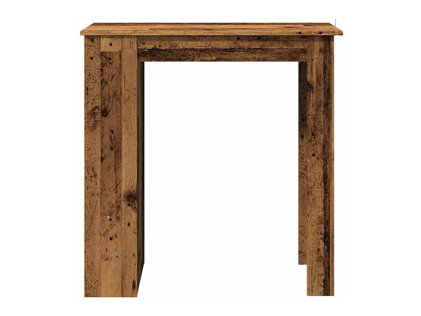 Mesa bar con estante almacenaje envejecida 102x50x103,5 cm