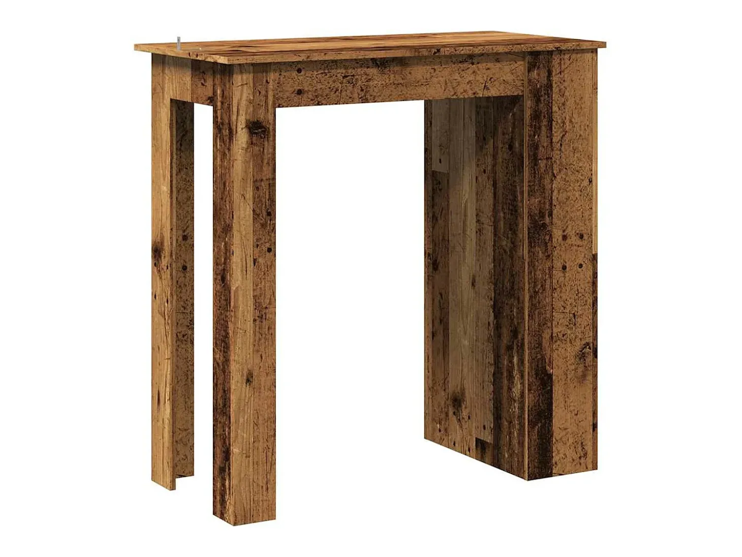 Mesa bar con estante almacenaje envejecida 102x50x103,5 cm