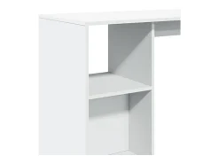 Mesa bar con estante madera ingeniería blanca 124x46x103,5 cm