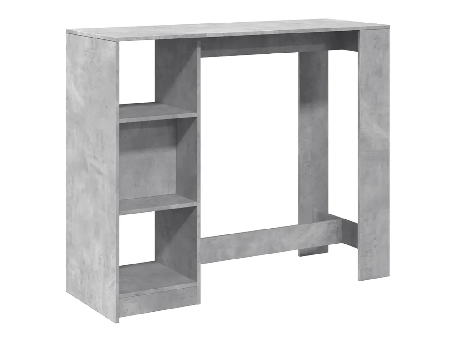 Mesa bar con estante madera gris hormigón 124x46x103,5 cm